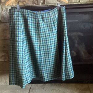 Elegant Blue and Green A-Line Skirt